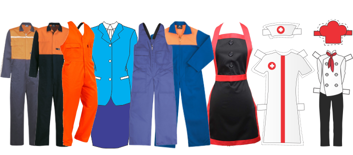 Overalls, Skirt Suits, Aprons, Bibs, Golf Bibs, Nurses Uniforms, Chefs Uniforms, Dungarees 